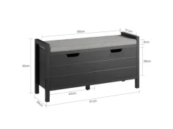 Schuhbank mit Sitzfläche Garderobenbank mit Stauraum Sitzbank FSR63-II-SCH*SoBuy Hot