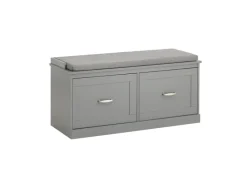 SoBuy Sitzkissen|Schuhbank mit Sitzfläche und 4 Fächern MDF Grau FSR131-HG