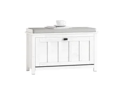 SoBuy Sitzkissen|Schuhbank mit Sitzkissen Sitzbank Schuhregal Weiß 80cm FSR161-W