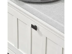 SoBuy Sitzkissen|Schuhbank mit Sitzkissen Sitzbank Schuhregal Weiß 80cm FSR161-W