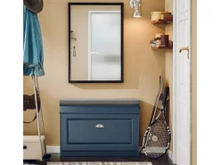 Schuhbank Schmal mit Klappe Garderobenbank mit Sitzkissen Blau FSR82-L-B*SoBuy Hot