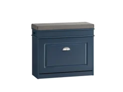 Schuhbank Schmal mit Klappe Garderobenbank mit Sitzkissen Blau FSR82-K-B*SoBuy Clearance
