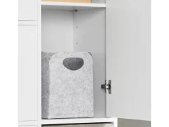 SoBuy Sitzkissen|Schuhkipper mit 3 Klappen Schuhschrank Schuhkommode Weiß FSR107-W