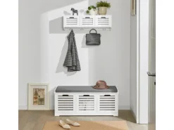 Schuhtruhe mit 3 Körben Weiß Holzwerkstoff 105cm FSR23-W*SoBuy Clearance