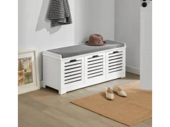 Schuhtruhe mit 3 Körben Weiß Holzwerkstoff 105cm FSR23-W*SoBuy Clearance