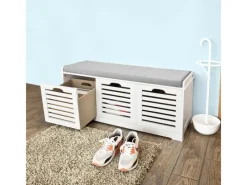 Schuhtruhe mit 3 Körben Weiß Holzwerkstoff 105cm FSR23-W*SoBuy Clearance