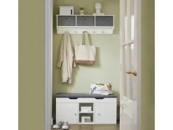 SoBuy Sitzkissen|Sitzbank mit 2 Sitzkissen und Stauraum PB Weiß FSR96-W