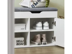 SoBuy Sitzkissen|Sitzbank mit 2 Sitzkissen und Stauraum PB Weiß FSR96-W