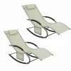 Sonnenliege 2-er Set mit Tasche Garten Metall Kunstfasergewebe Beige OGS28-MIx2*SoBuy Discount