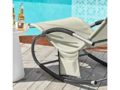 Sonnenliege 2-er Set mit Tasche Garten Metall Kunstfasergewebe Beige OGS28-MIx2*SoBuy Discount