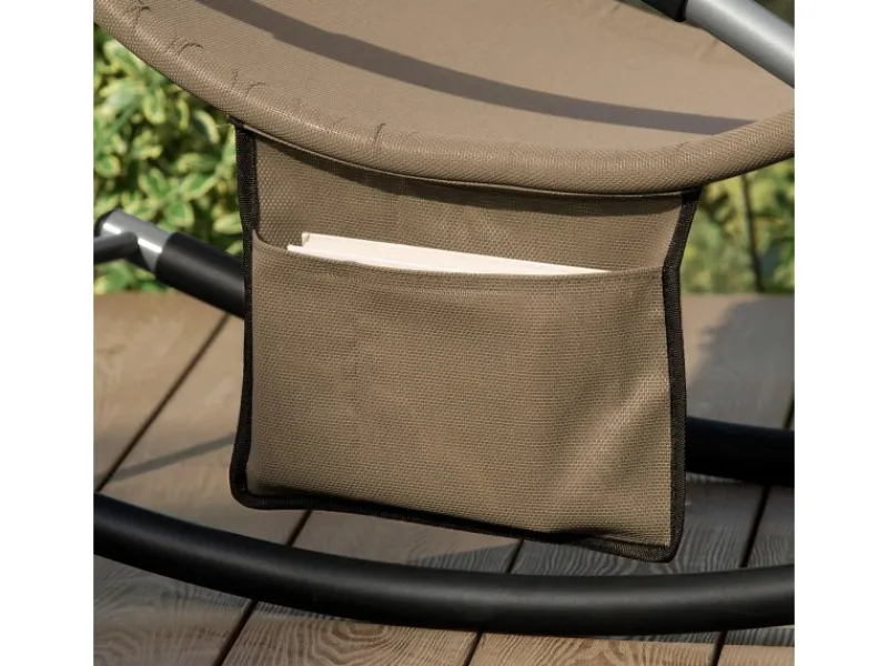 Sonnenliege 2-er Set mit Tasche Garten Metall Kunstfasergewebe Braun OGS28-BRx2*SoBuy New