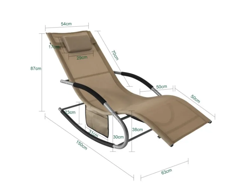 Sonnenliege 2-er Set mit Tasche Garten Metall Kunstfasergewebe Braun OGS28-BRx2*SoBuy New