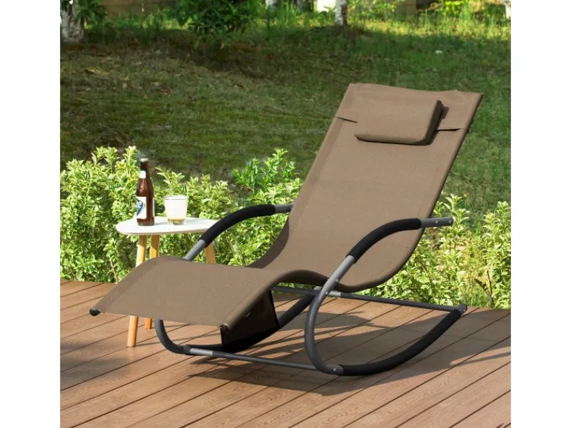 Sonnenliege 2-er Set mit Tasche Garten Metall Kunstfasergewebe Braun OGS28-BRx2*SoBuy New