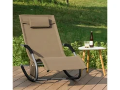 Sonnenliege 2-er Set mit Tasche Garten Metall Kunstfasergewebe Braun OGS28-BRx2*SoBuy New