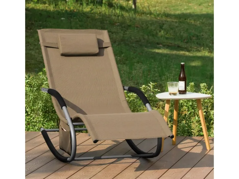 Sonnenliege 2-er Set mit Tasche Garten Metall Kunstfasergewebe Braun OGS28-BRx2*SoBuy New