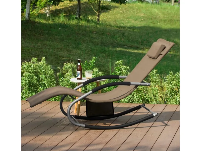 Sonnenliege 2-er Set mit Tasche Garten Metall Kunstfasergewebe Braun OGS28-BRx2*SoBuy New