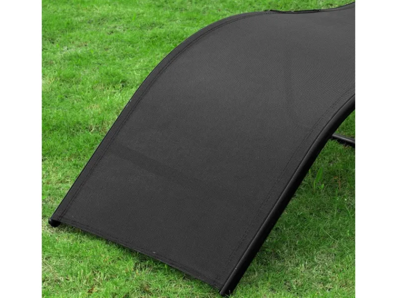Sonnenliege Klappbar aus Metall und Kunstfasergewebe Schwarz OGS45-SCH*SoBuy Clearance
