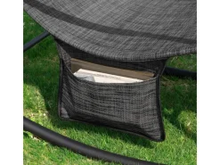 Sonnenliege mit Seitentasche Garten Metall Kunstfasergewebe Schwarz OGS47-MS*SoBuy Hot