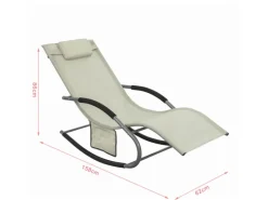 SoBuy Sonnenliegen|Sonnenliege mit Tasche Garten Metall Kunstfasergewebe Beige OGS28-MI