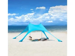 Strandzelt Sonnensegel mit Alu-Stangen Sonnenschutz für Strand OZT01-HB*SoBuy