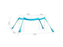 SoBuy Wassersport|Strandzelt Sonnensegel mit Alu-Stangen Sonnenschutz für Strand OZT02-HB