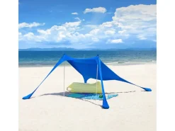 Strandzelt Sonnensegel mit Alu-Stangen Sonnenschutz für Strand OZT01-DB*SoBuy Hot