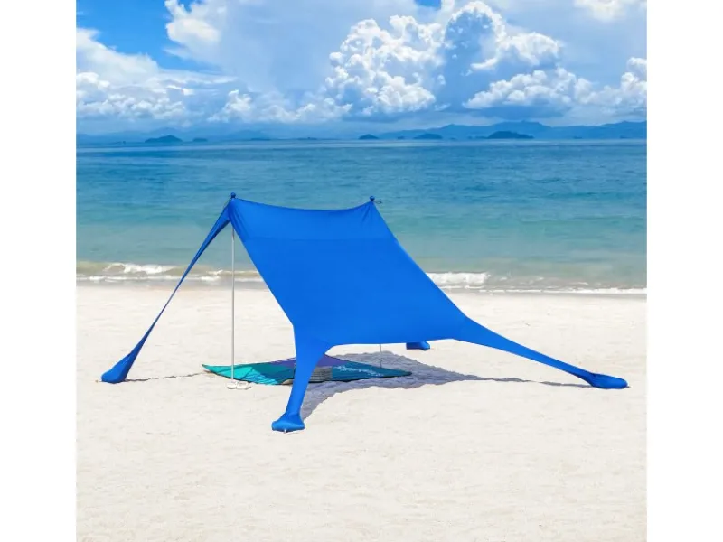 Strandzelt Sonnensegel mit Alu-Stangen Sonnenschutz für Strand OZT01-DB*SoBuy Hot