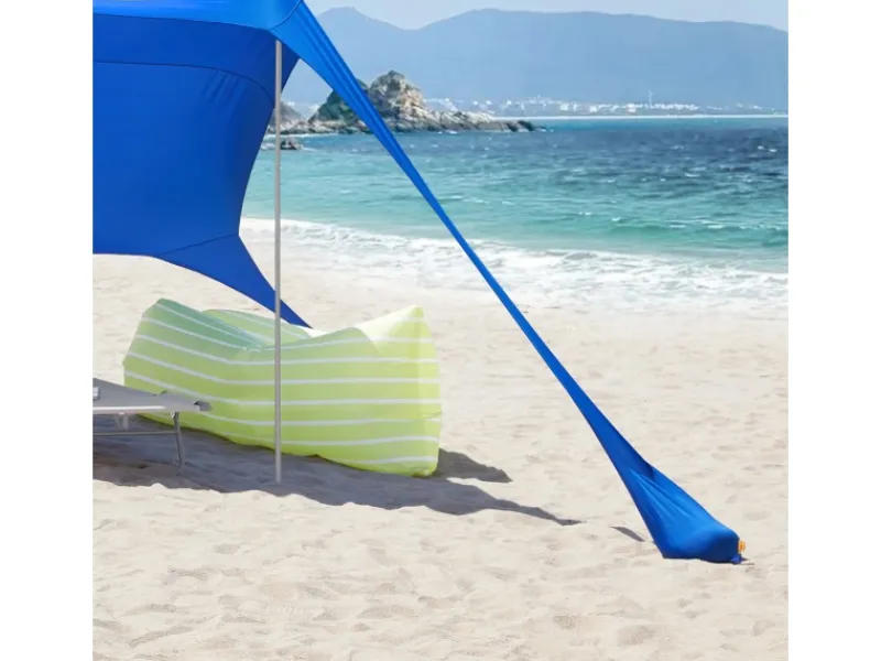 Strandzelt Sonnensegel mit Alu-Stangen Sonnenschutz für Strand OZT01-DB*SoBuy Hot