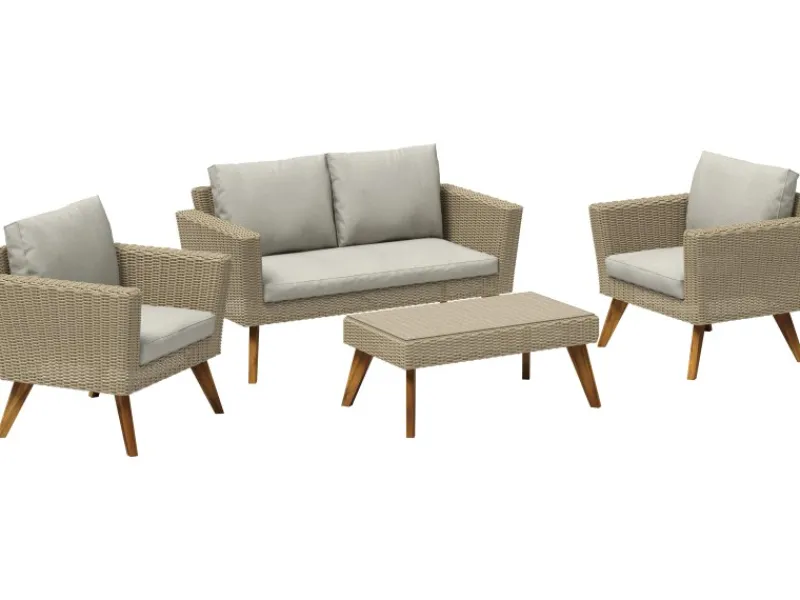 Sofa-Lounge-Set Borup 4-teilig Wicker Beige* Sale