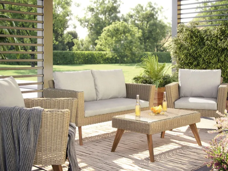 Sofa-Lounge-Set Borup 4-teilig Wicker Beige* Sale