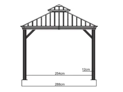 Aluminium Pavillon Messina 10 x 12 Champagner 298 x 363 x 292 cm*Sojag Best