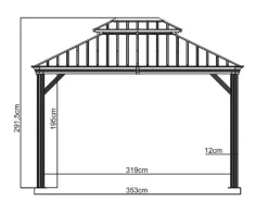 Aluminium Pavillon Messina 10 x 12 Champagner 298 x 363 x 292 cm*Sojag Best