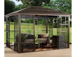 Aluminium Pavillon Castel 10 x 12 Bronze 298 cm x 362 cm x 283 cm*Sojag Discount