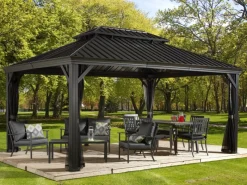 Sojag Pavillons|Aluminium-Pavillon Messina 12 x 16 Anthrazit 363 cm x 483 cm x 307 cm