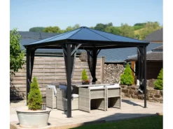 Aluminium-Pavillon Verona 10 x 10 Anthrazit 298 cm x 298 cm x 261 cm*Sojag Discount