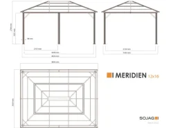 Pavillon Meridien 12 x 16 Anthrazit 365 cm x 485 cm x 270 cm*Sojag Hot