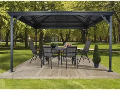 Pavillon Ventura Aluminium 296 cm x 296 cm x 261 cm Anthrazit*Sojag Discount