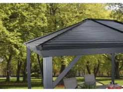 Pavillon Ventura Aluminium 296 cm x 296 cm x 261 cm Anthrazit*Sojag Discount