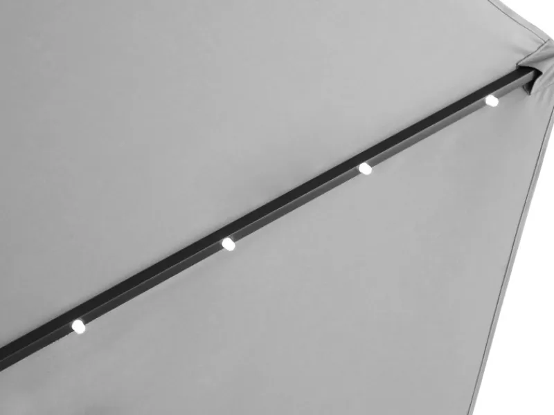 Sonnenschirm Wando Ø 270 cm Grau mit Kurbel und LED-Beleuchtung* Sale