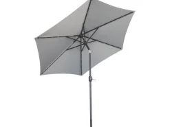 Sonnenschirm Wando Ø 270 cm Grau mit Kurbel und LED-Beleuchtung* Sale