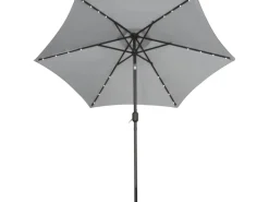 Sonnenschirm Wando Ø 270 cm Grau mit Kurbel und LED-Beleuchtung* Sale