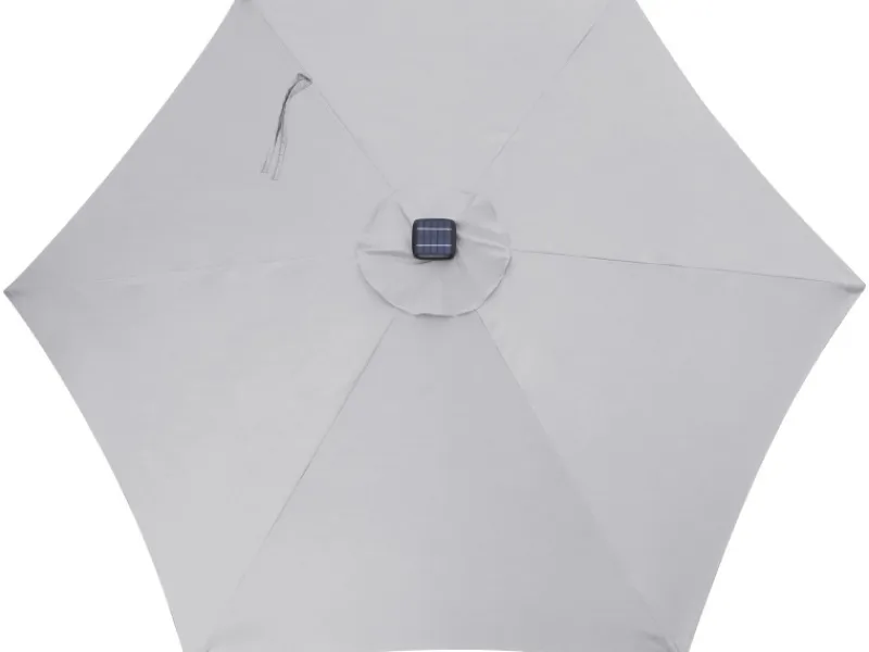 Sonnenschirm Wando Ø 270 cm Grau mit Kurbel und LED-Beleuchtung* Sale