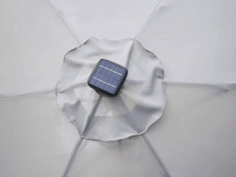 Sonnenschirm Wando Ø 270 cm Grau mit Kurbel und LED-Beleuchtung* Sale