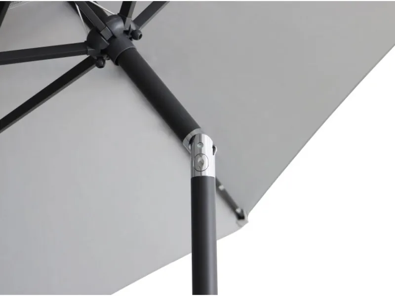 Sonnenschirm Wando Ø 270 cm Grau mit Kurbel und LED-Beleuchtung* Sale