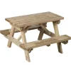 Kinder Soulet Gartenmöbel Für Kinder|Picknicktisch für Kinder 90 cm x 89 cm x 56,5 cm Natur FSC®