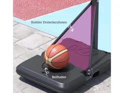 SPORTNOW Fitnessgeräte|Basketballkorb Stahl Kunststoff Schwarz 71L x 175B x 180 270H cm