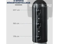 SPORTNOW Fitnessgeräte|Boxsack HDPE PVC PU Schwarz Grau Blau 55L x 55B x 178-207H cm