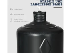 SPORTNOW Fitnessgeräte|Boxsack HDPE PVC PU Schwarz Grau Blau 55L x 55B x 178-207H cm