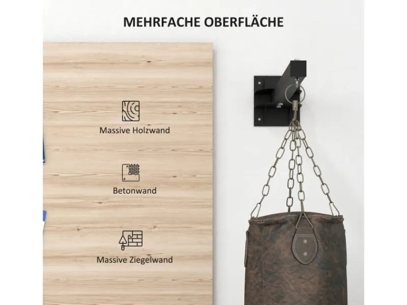 Boxsackhalterung für Zuhause Stahl Schwarz 80L x 17B x 48H cm*SPORTNOW Sale