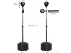 Boxständer Stahl Kunstleder Schwarz 80,5L x 48B x 163 205H cm*SPORTNOW Outlet